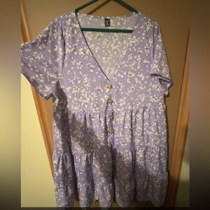 Purple floral dress with buttons. NWOT 3XL